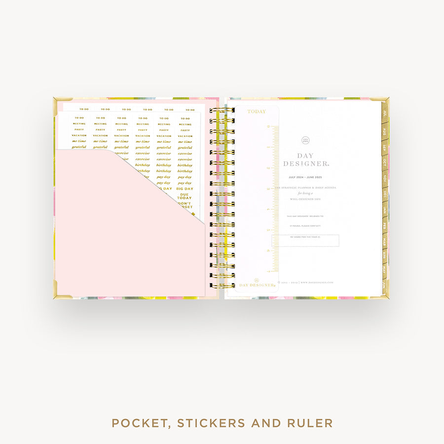 Day Designer 2024-25 daily planner: Serendipity cover with pocket and gold stickers