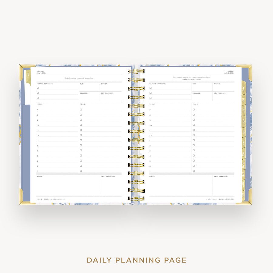 Day Designer 2024-25 mini daily planner: Azure cover with daily planning page