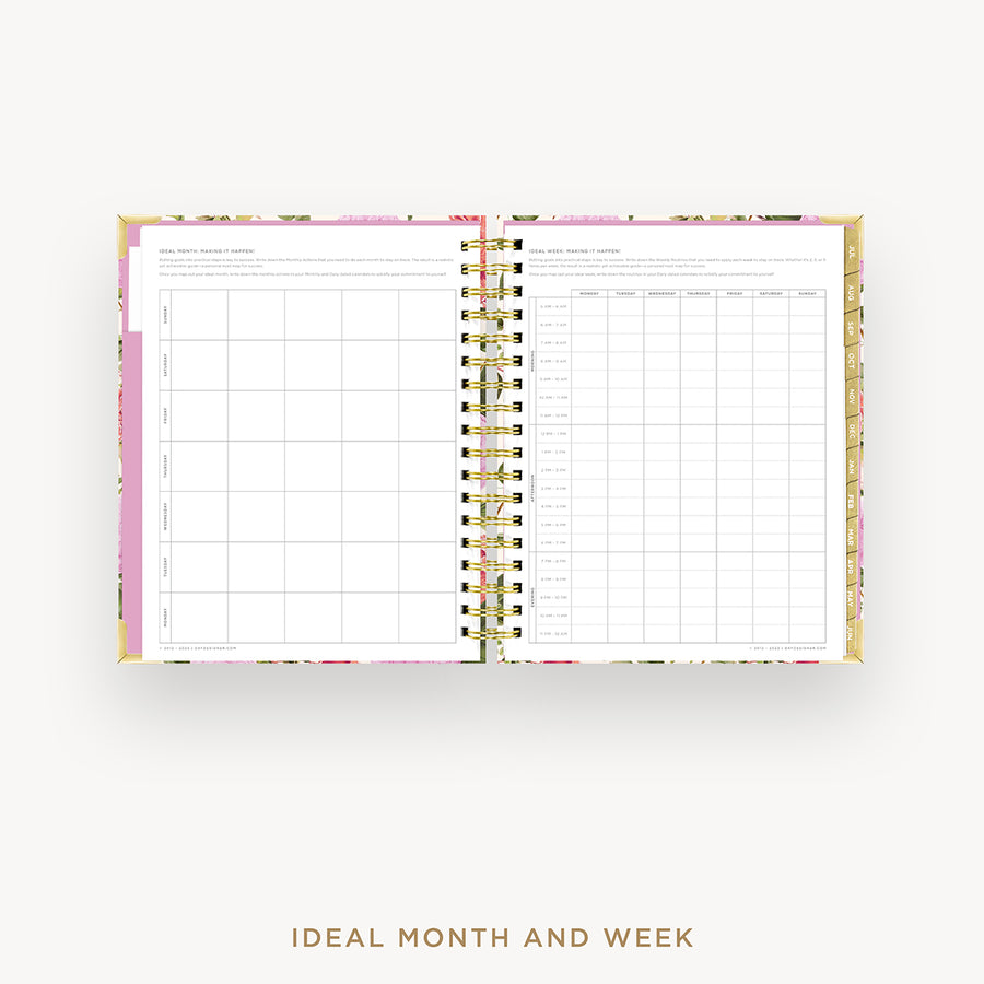 Day Designer 2024-25 daily planner: Camellia cover with ideal week worksheet