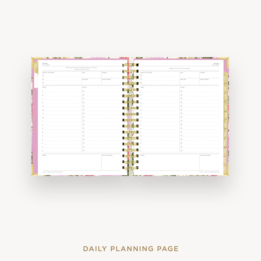 Day Designer 2024-25 daily planner: Camellia cover with daily planning page