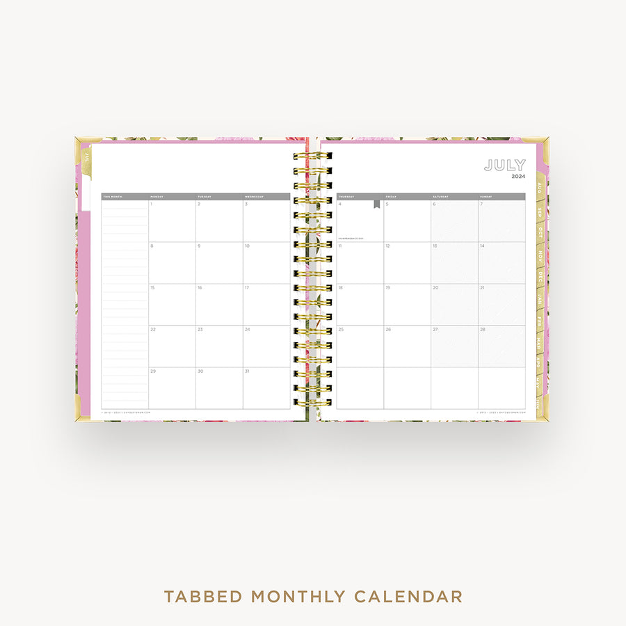 Day Designer 2024-25 daily planner: Camellia cover with monthly calendar