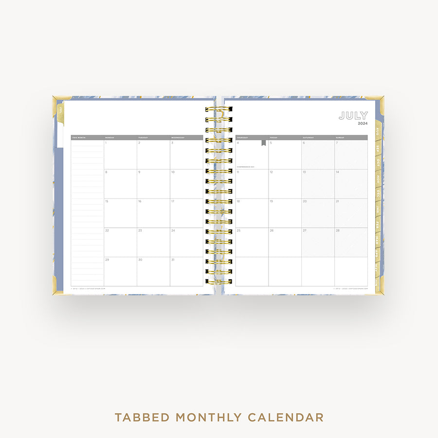Day Designer 2024-25 daily planner: Azure cover with monthly calendar