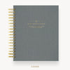 Day Designer 2024-25 daily planner: Charcoal Bookcloth hard cover, gold wire binding