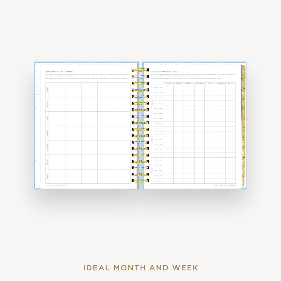 Day Designer 2024-25 daily planner: Chambray Bookcloth cover with ideal week worksheet