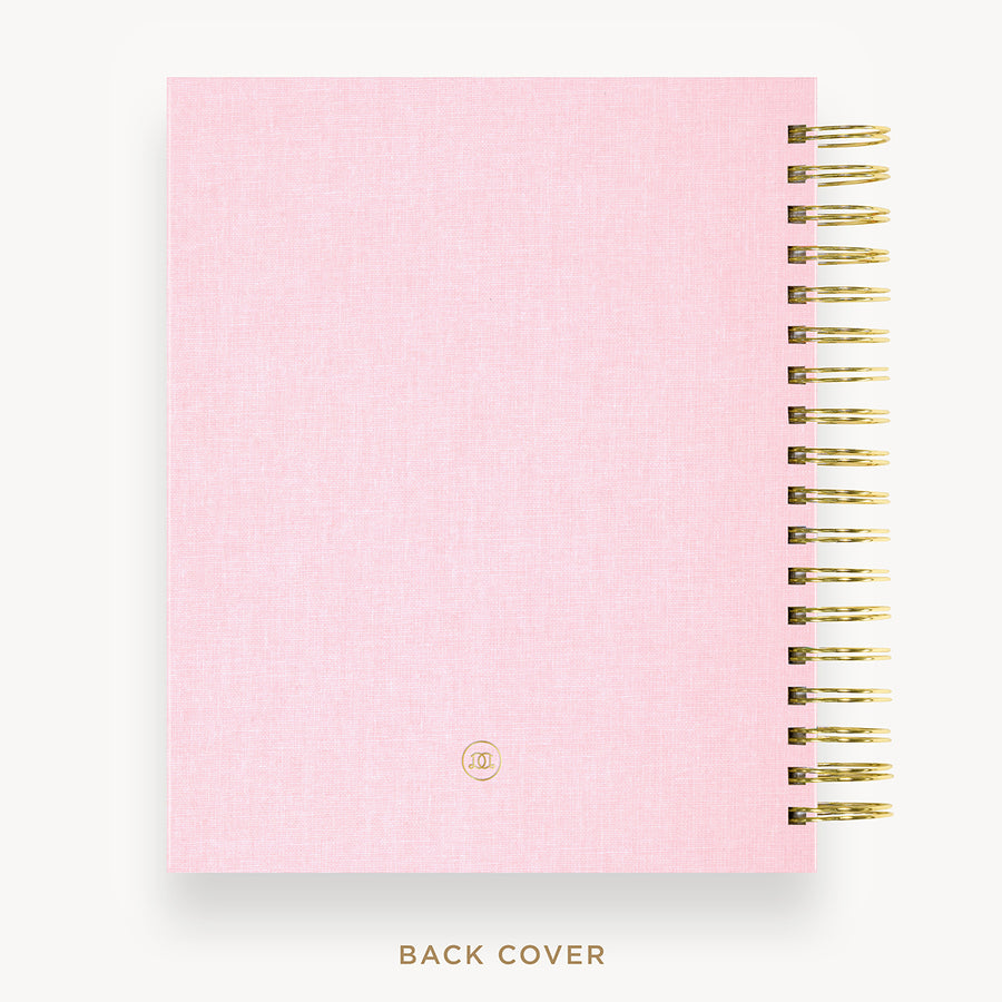 Day Designer 2024-25 daily planner: Peony Bookcloth back cover with gold detail