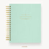 Day Designer 2024-25 daily planner: Sage Bookcloth hard cover, gold wire binding