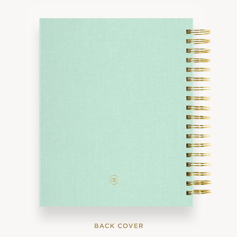 Day Designer 2024-25 daily planner: Sage Bookcloth back cover with gold detail