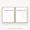 Day Designer 2024-25 mini daily planner: Charcoal Bookcloth cover with monthly calendar