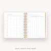 Day Designer 2024-25 mini daily planner: Peony Bookcloth cover with ideal week worksheet