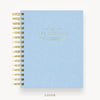 Day Designer 2024-25 mini daily planner: Chambray Bookcloth hard cover, gold wire binding