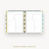 Day Designer 2024-25 weekly planner: Black Stripe cover with entertainment party planner