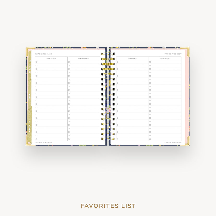 Day Designer 2024-25 weekly planner: Fresh Sprigs cover with favorite books and movies pages