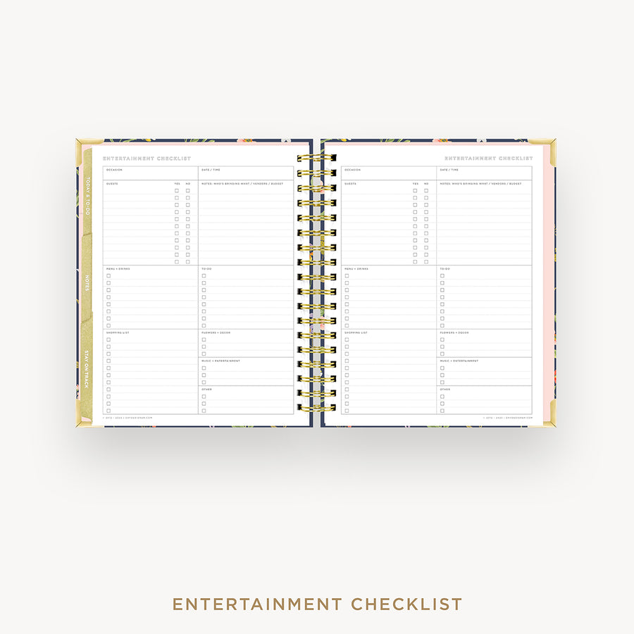 Day Designer 2024-25 weekly planner: Fresh Sprigs cover with entertainment party planner