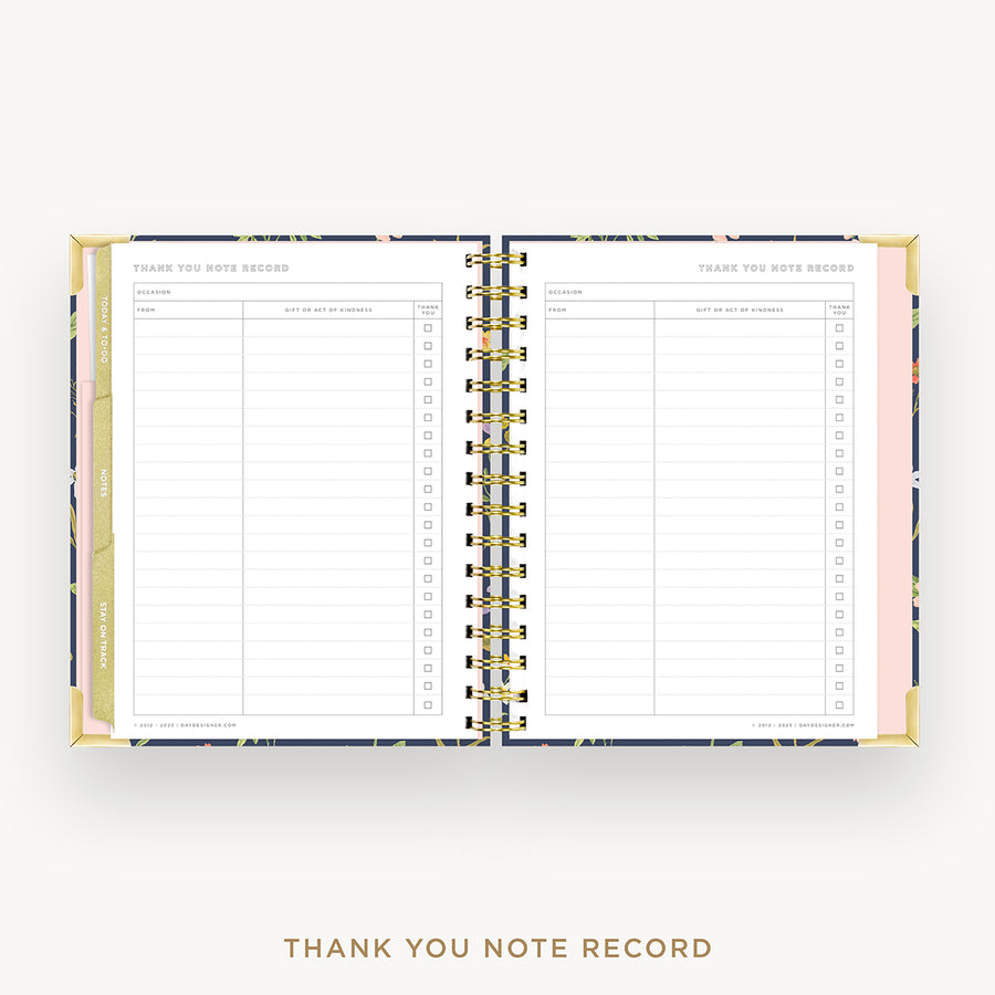Day Designer 2024-25 mini weekly planner: Fresh Sprigs cover with thank you notes pages