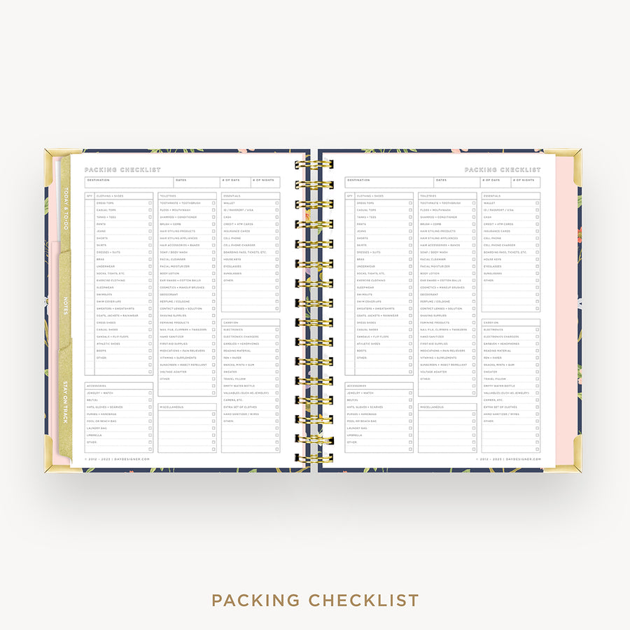 Day Designer 2024-25 mini weekly planner: Fresh Sprigs cover with packing checklist