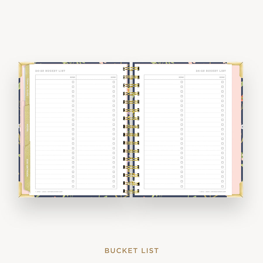 Day Designer 2024-25 mini weekly planner: Fresh Sprigs cover with bucket list