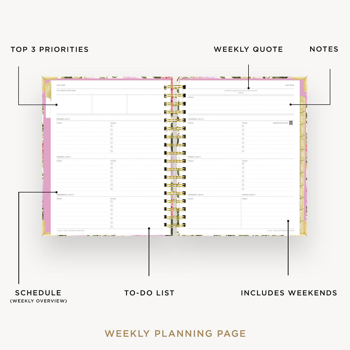 Shop 2025 Weekly Planners Day Designer