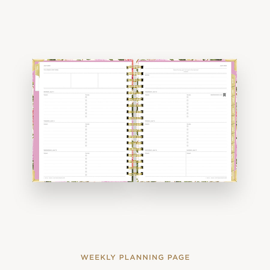 Day Designer 2024-25 weekly planner: Camellia cover  with weekly planning pages