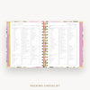 Day Designer 2024-25 mini weekly planner: Camellia cover with packing checklist