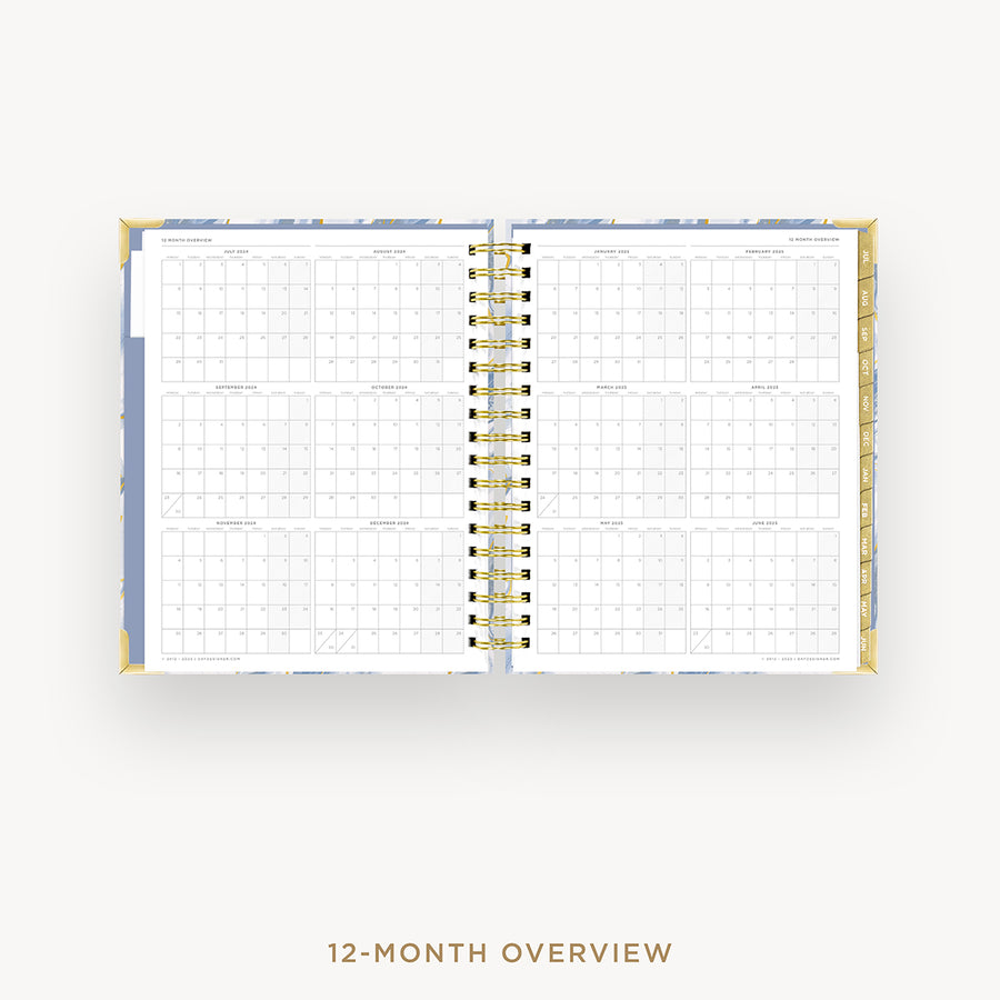 Day Designer 2024-25 weekly planner: Azure cover with 12 month calendar