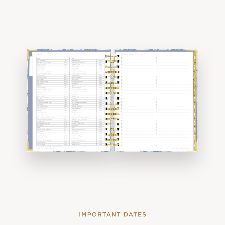 Day Designer 2024-25 weekly planner: Azure cover with holidays page