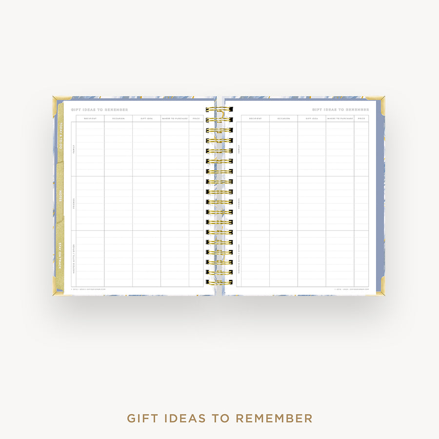 Day Designer 2024-25 weekly planner: Azure cover with gift ideas pages
