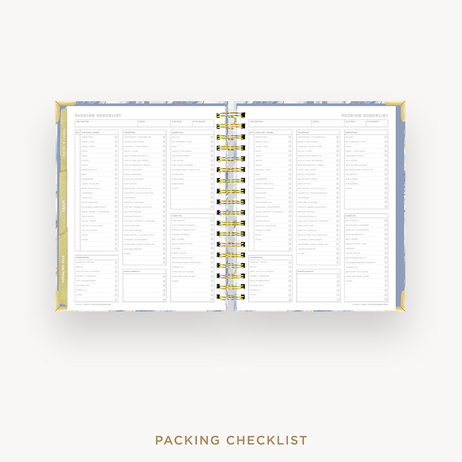 Day Designer 2024-25 weekly planner: Azure cover with packing checklist