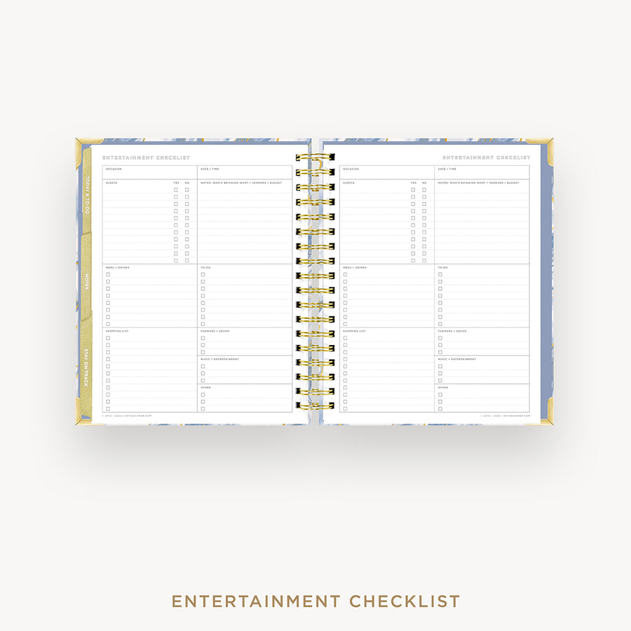 Day Designer 2024-25 weekly planner: Azure cover with entertainment party planner