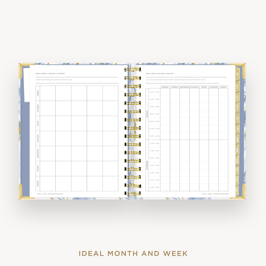 Day Designer 2024-25 mini weekly planner: Azure cover with ideal week worksheet