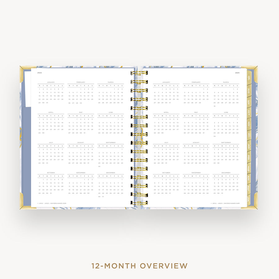 Day Designer 2024-25 mini weekly planner: Azure cover with 12 month calendar