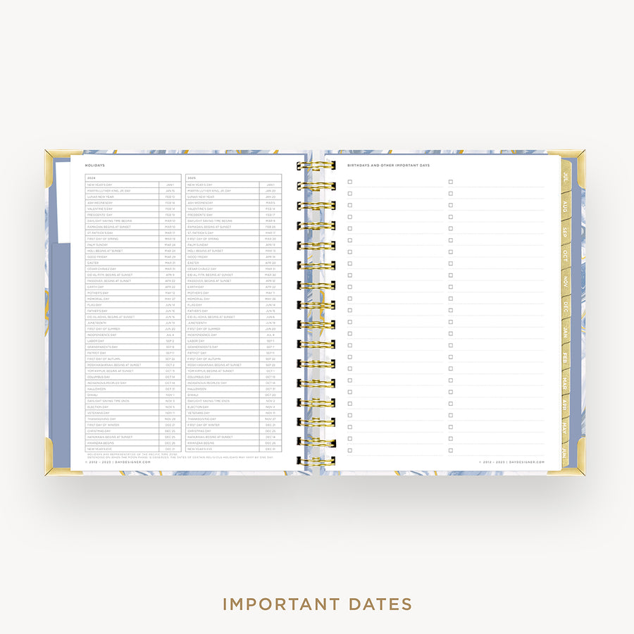 Day Designer 2024-25 mini weekly planner: Azure cover with holidays page
