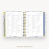 Day Designer 2024-25 mini weekly planner: Azure cover with packing checklist