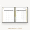 Day Designer 2024-25 mini daily planner: Black Pebble Texture cover with monthly calendar