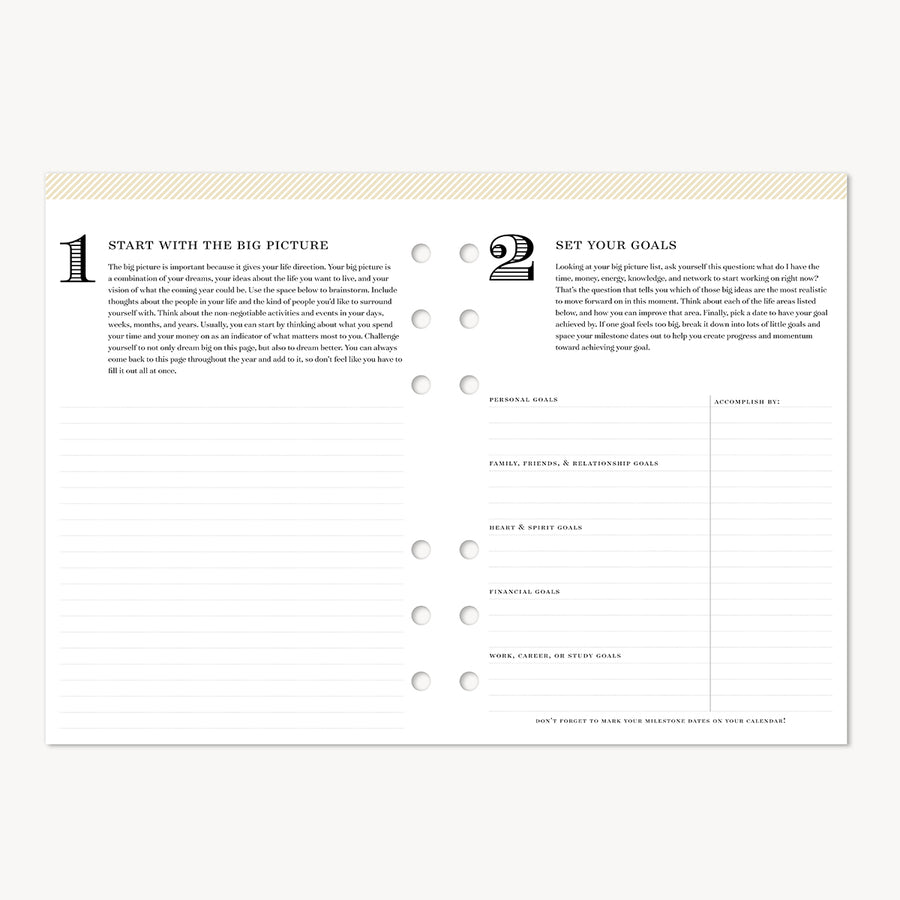 one and two goal setting pages