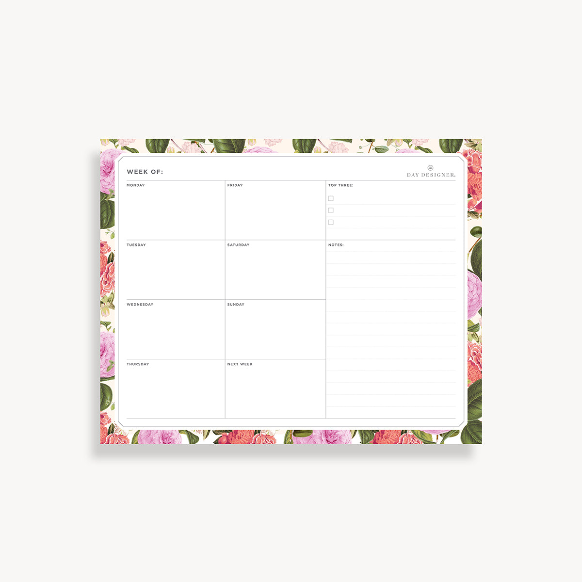 Weekly Planning Pad: Camellia