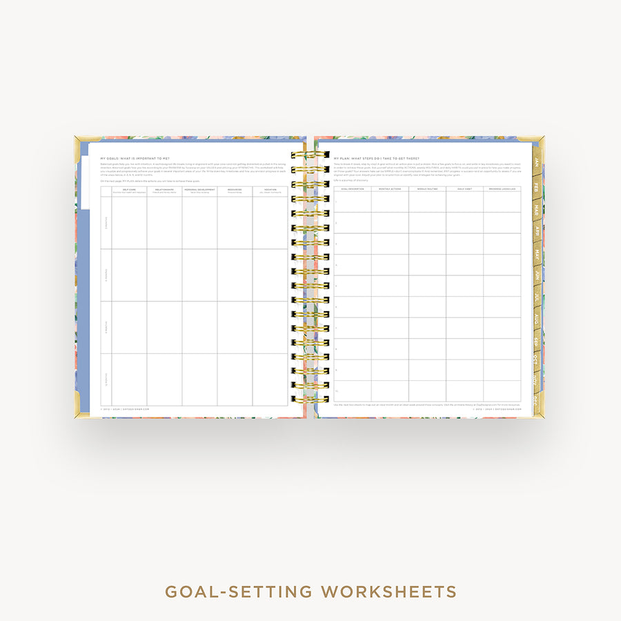 Day Designer 2025 daily planner: Lorelei cover with goals worksheet