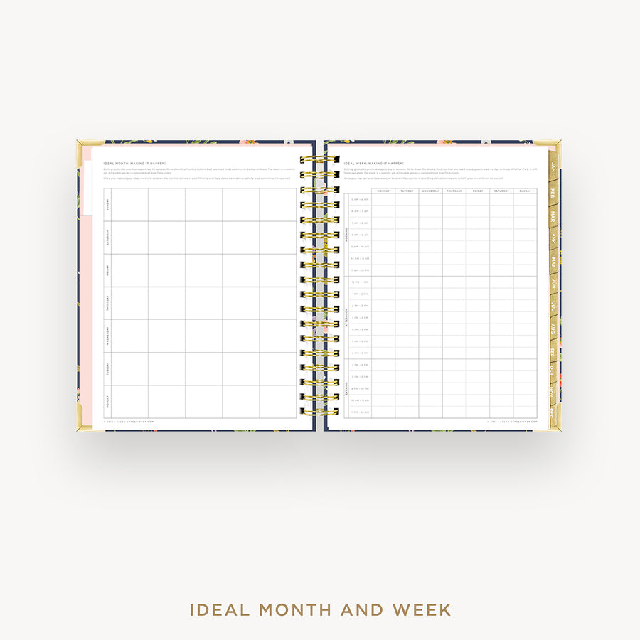 Day Designer 2025 daily planner: Fresh Sprigs cover with ideal week worksheet