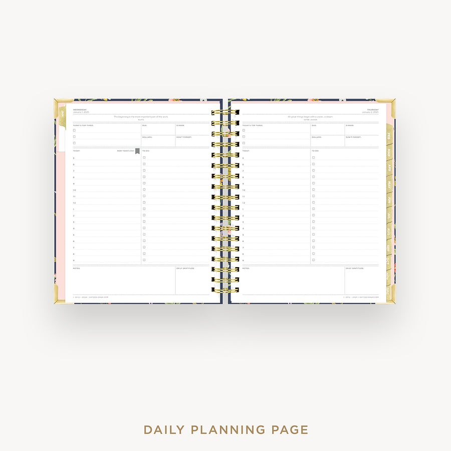 Day Designer 2025 daily planner: Fresh Sprigs cover with daily planning page