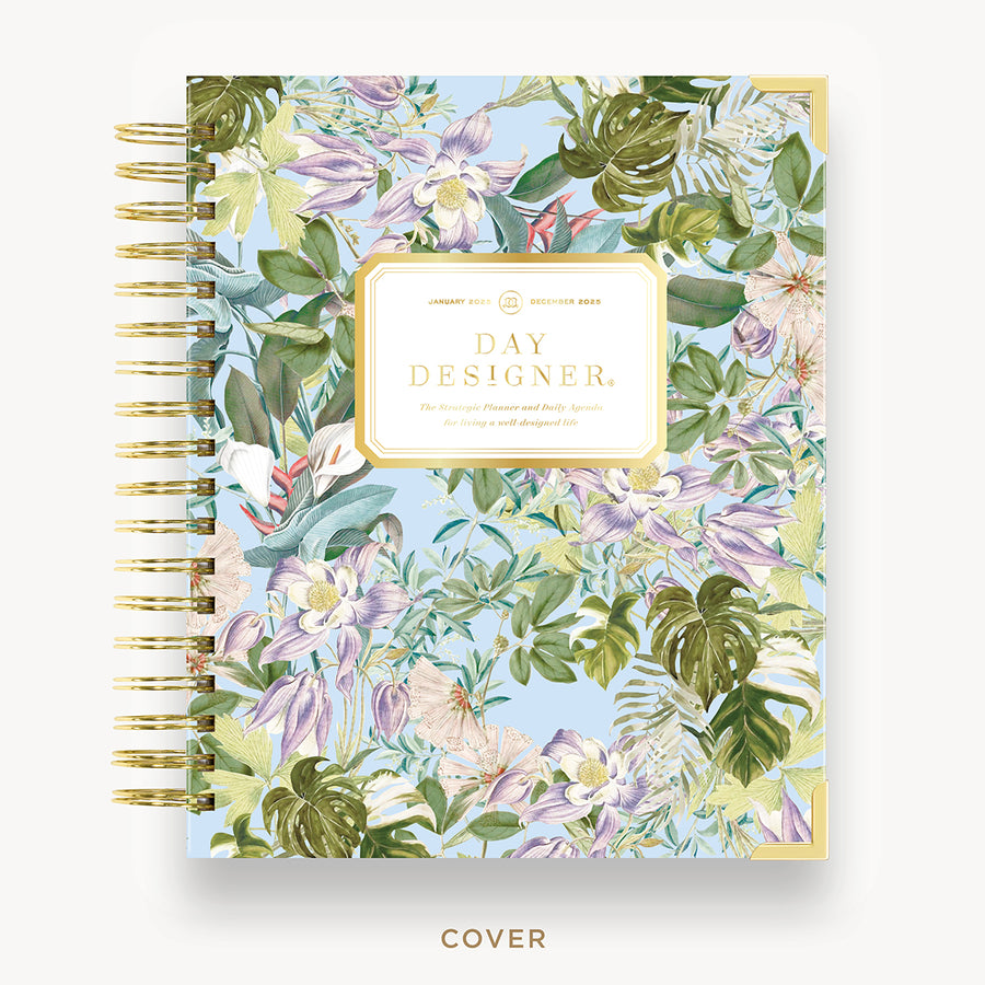 Day Designer 2025 daily planner: Palmetto hard cover, gold wire binding