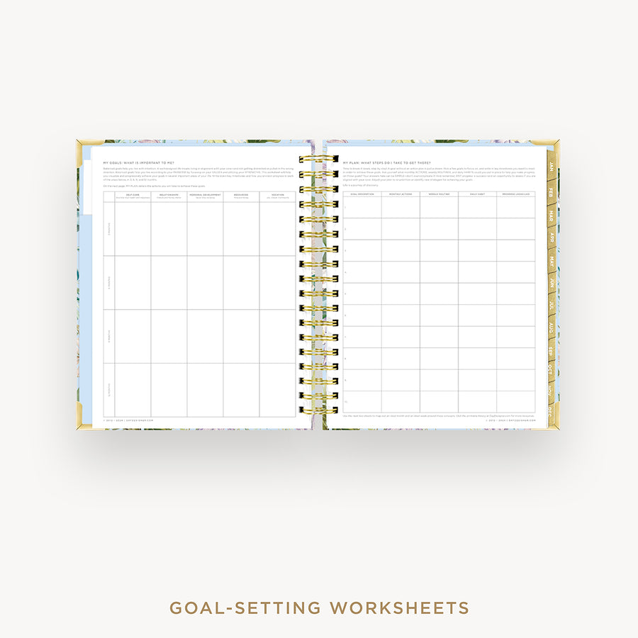 Day Designer 2025 daily planner: Palmetto cover with goals worksheet