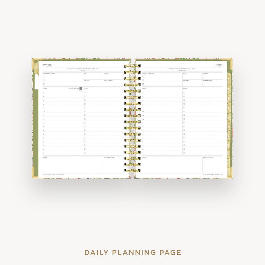 Day Designer 2025 daily planner: Menagerie cover with daily planning page