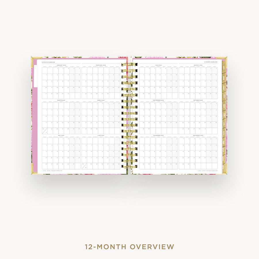 Day Designer 2025 daily planner: Camellia cover with 12 month calendar