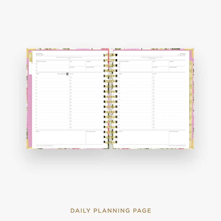 Day Designer 2025 daily planner: Camellia cover with daily planning page