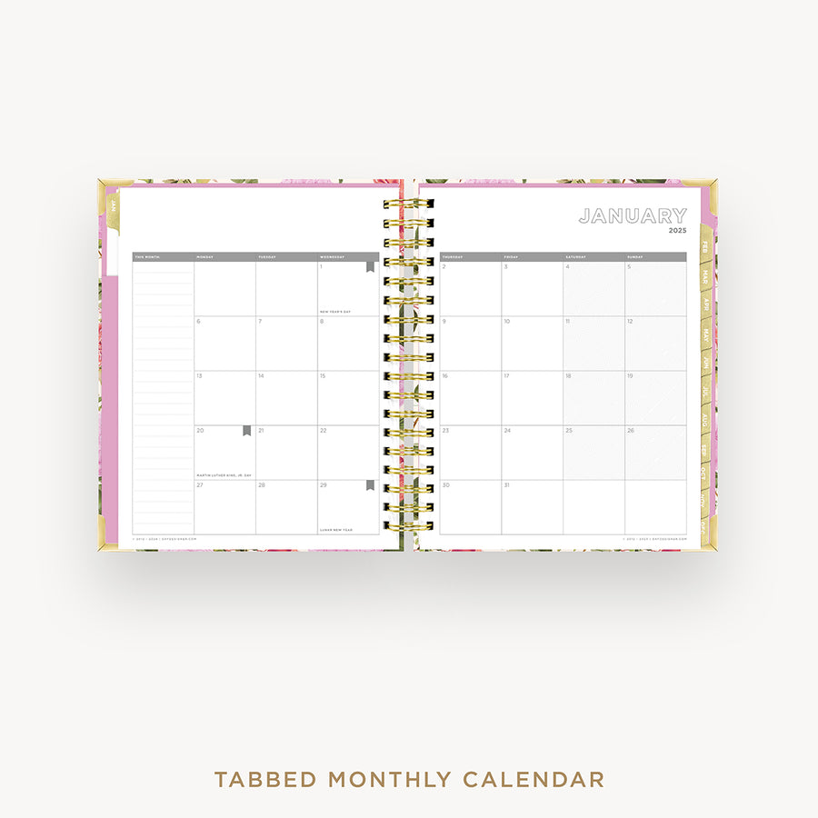 Day Designer 2025 daily planner: Camellia cover with monthly calendar