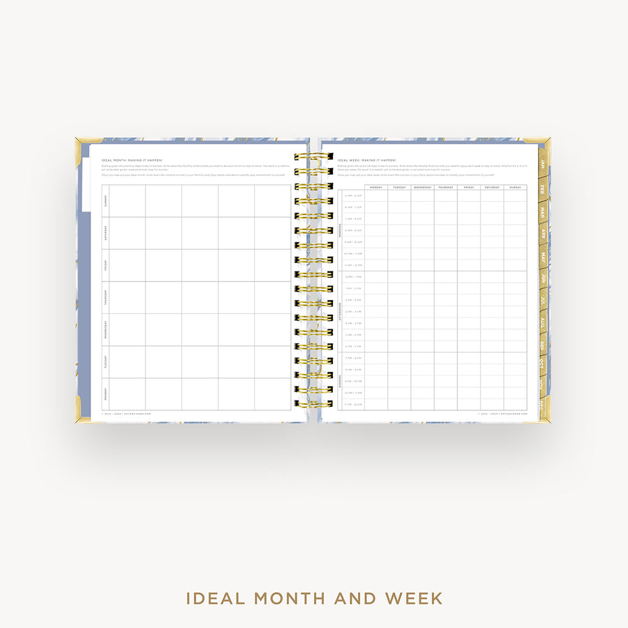 Day Designer 2025 daily planner: Azure cover with ideal week worksheet