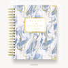 Day Designer 2025 daily planner: Azure hard cover, gold wire binding