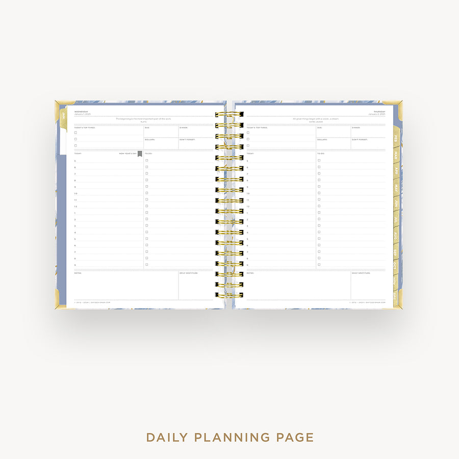 Day Designer 2025 daily planner: Azure cover with daily planning page