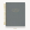 Day Designer 2025 daily planner: Charcoal Bookcloth hard cover, gold wire binding