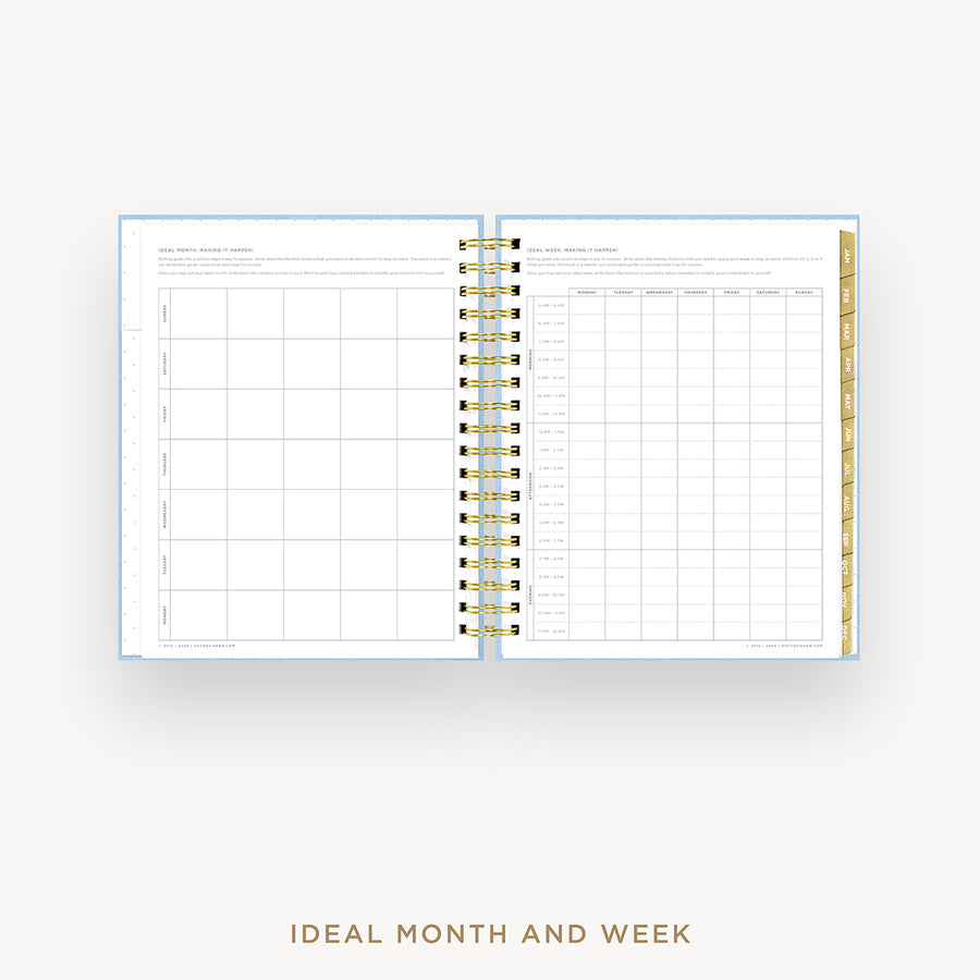 Day Designer 2025 daily planner: Chambray Bookcloth cover with ideal week worksheet