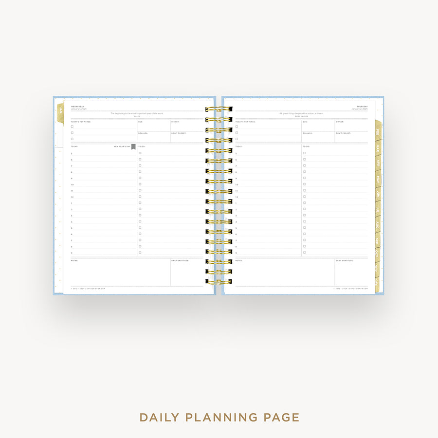 Day Designer 2025 daily planner: Chambray Bookcloth cover with daily planning page